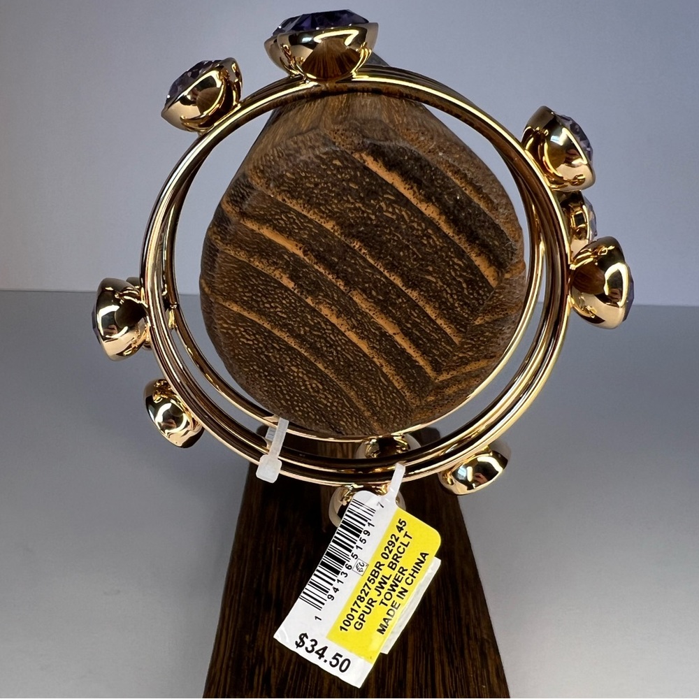 NWT INC International Concepts Gold Tone Crystal Bangle Bracelets Set of 3 - Picture 5 of 5